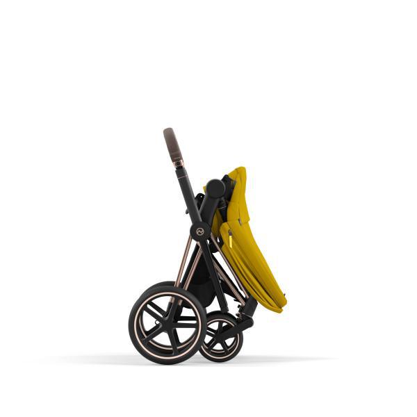 Cybex Priam 4 Stroller - Rose Gold/Brown Frame and Mustard Yellow Seat Pack