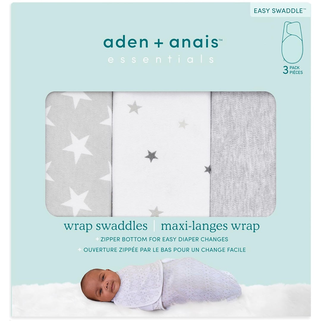 Pacote com 3 fraldas Aden + Anais Essentials Wrap Swaddle - Twinkle 0-3 meses