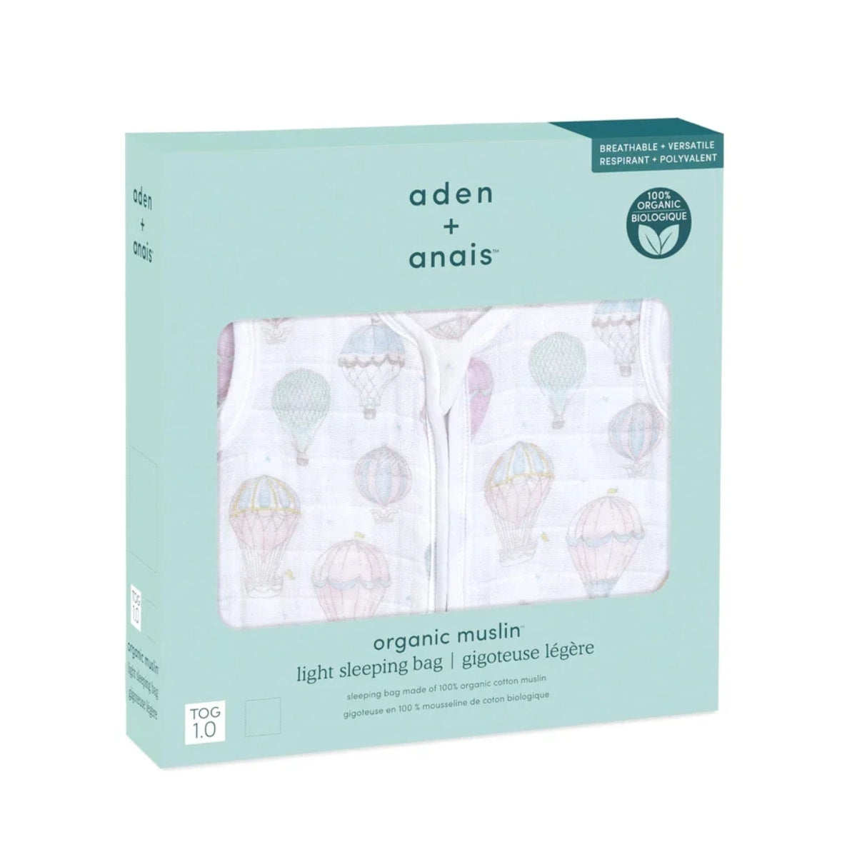 Aden + Anais Organic Muslin Baby Sleeping Bag - Ballons Pink