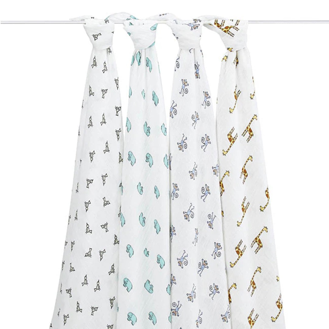Aden + Anais - 4 Pk Swaddles Musselina, Jungle Jam Clássico
