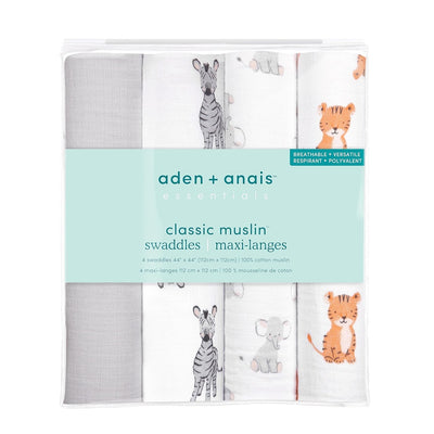Cueiro Swaddles 4 Peças Aden + Anais Animais da Floresta