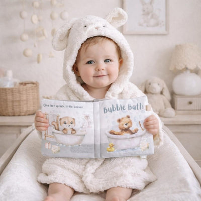 Livro Sensorial de Tecido Ali+Oli para Bebê Bubble Bath