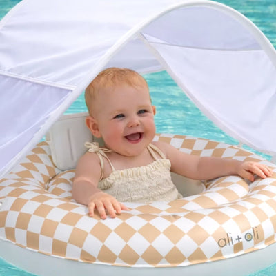 Boia Infantil Com Capota Ali+Oli Tan Checkers