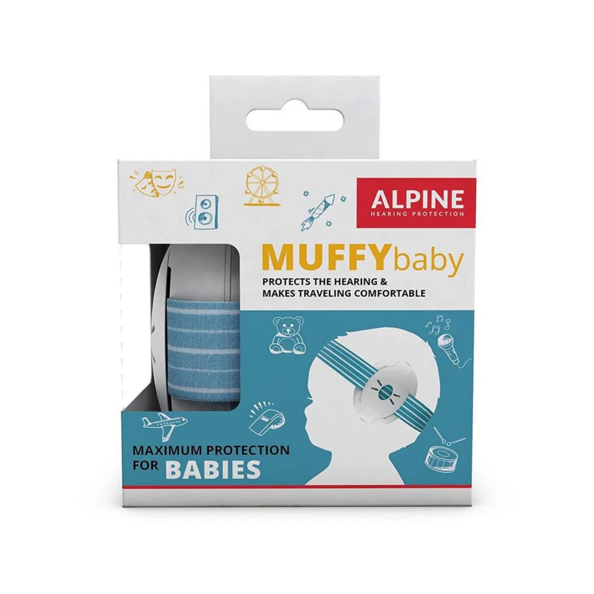 Fone Com Proteção Auditiva Infantil Alpine Muffy Baby Azul