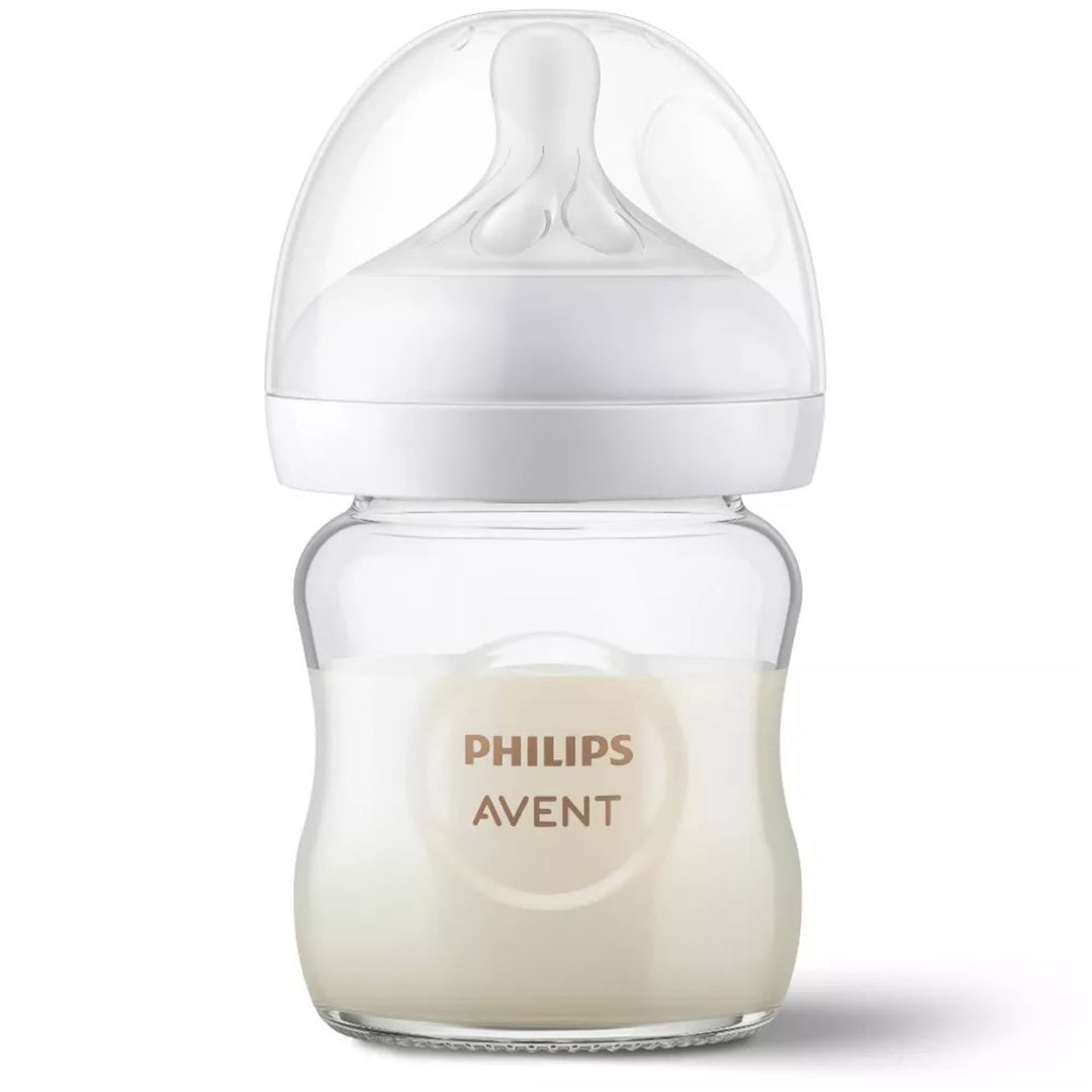 Philips Avent Glass Natural Baby Bottle with Natural Response Nipple - Clear - 4oz