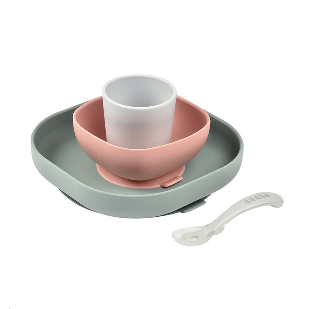 Beaba - Conjunto de Refeição de Silicone 4Pk, Eucalyptus