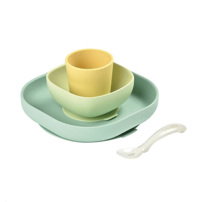 Beaba - Conjunto de Refeição de Silicone 4Pk, Pastel