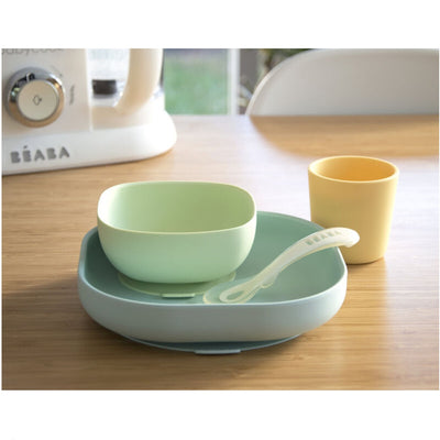 Beaba - Conjunto de Refeição de Silicone 4Pk, Pastel