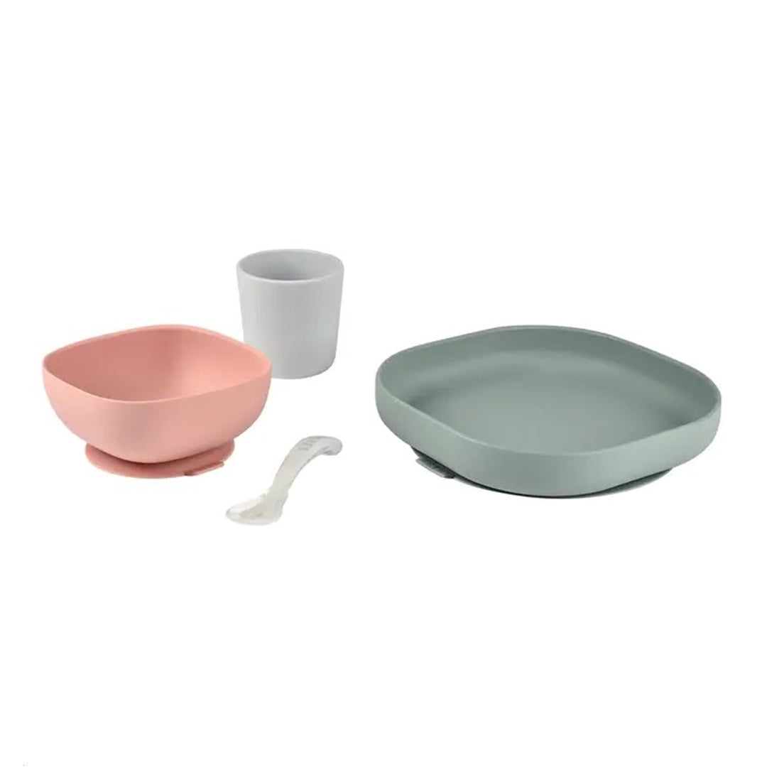 Beaba - Conjunto de Refeição de Silicone 4Pk, Eucalyptus