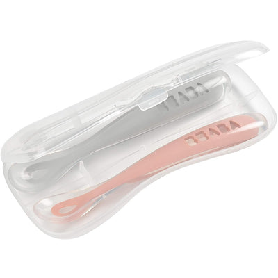 Beaba Baby First Foods - Travel Set of 2 - Cloud/Rose
