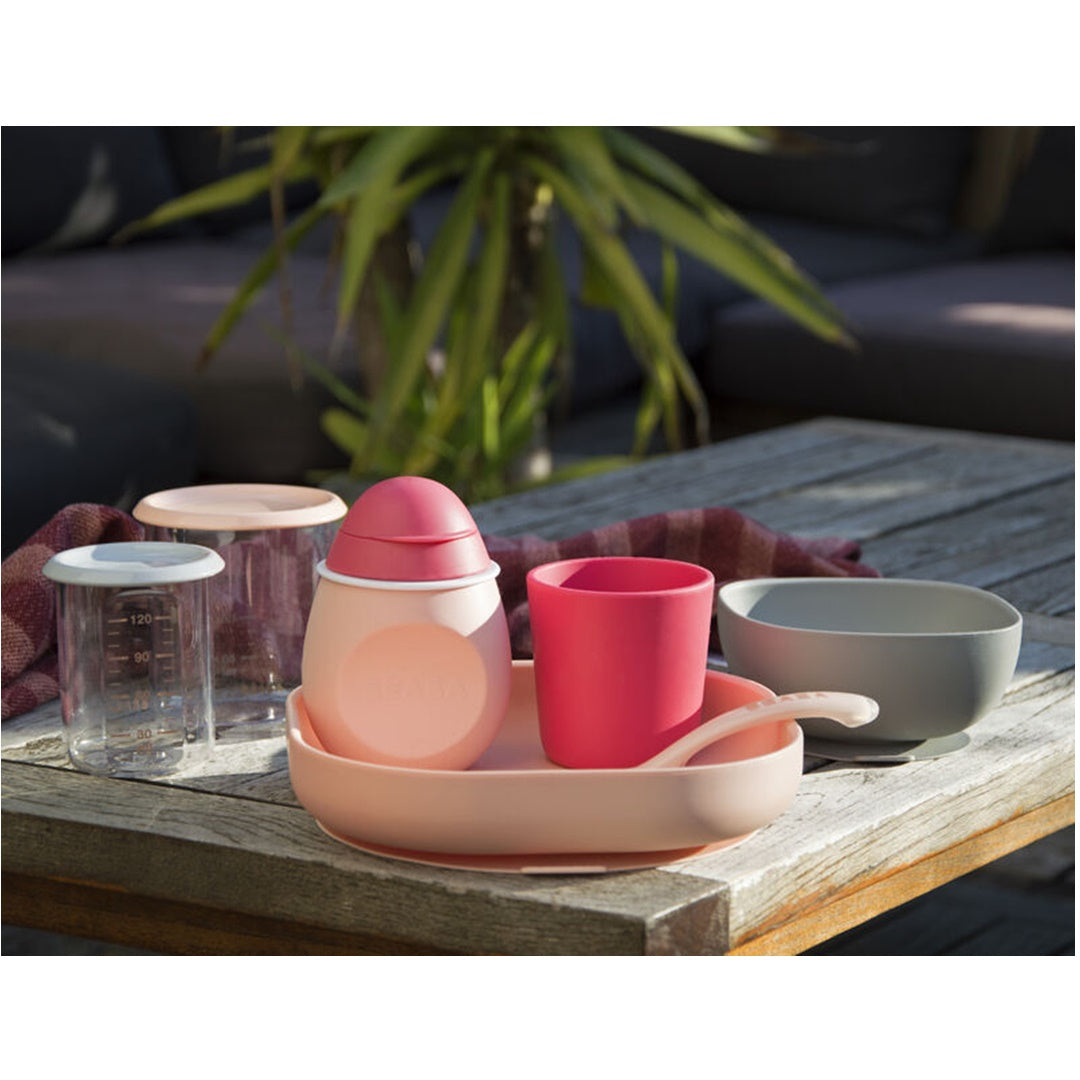 Beaba - Conjunto de Refeição de Silicone 4Pk, Rose