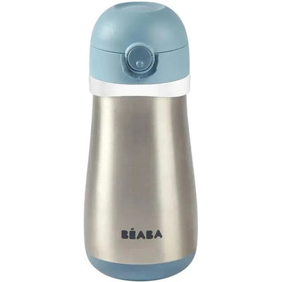 Beaba - Garrafa de Água Infantil de Aço Inoxidável, Chuva