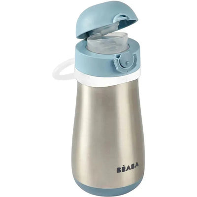Beaba - Garrafa de Água Infantil de Aço Inoxidável, Chuva