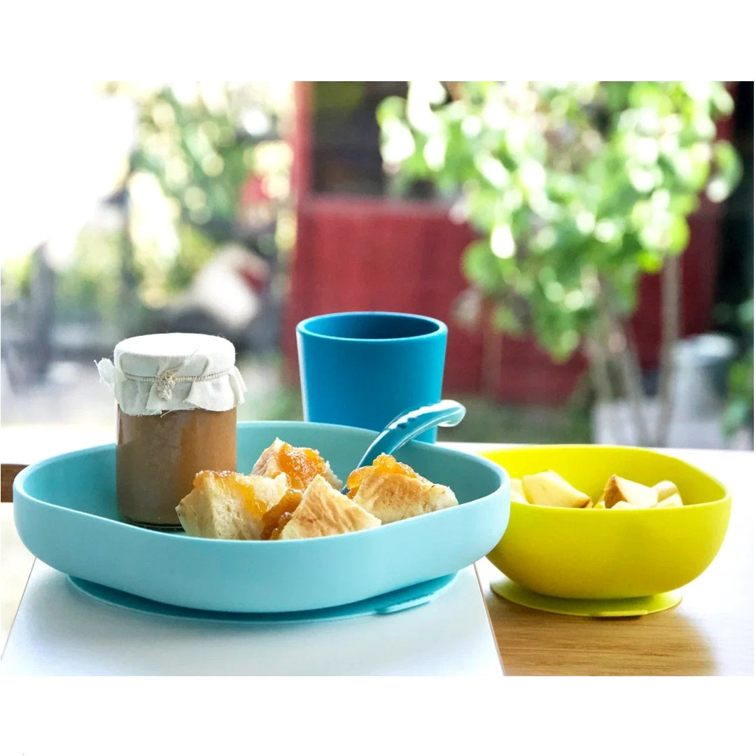 Beaba Beaba Conjunto de Refeição com Ventosa de Silicone - Conjunto de 4 - Pavo Real