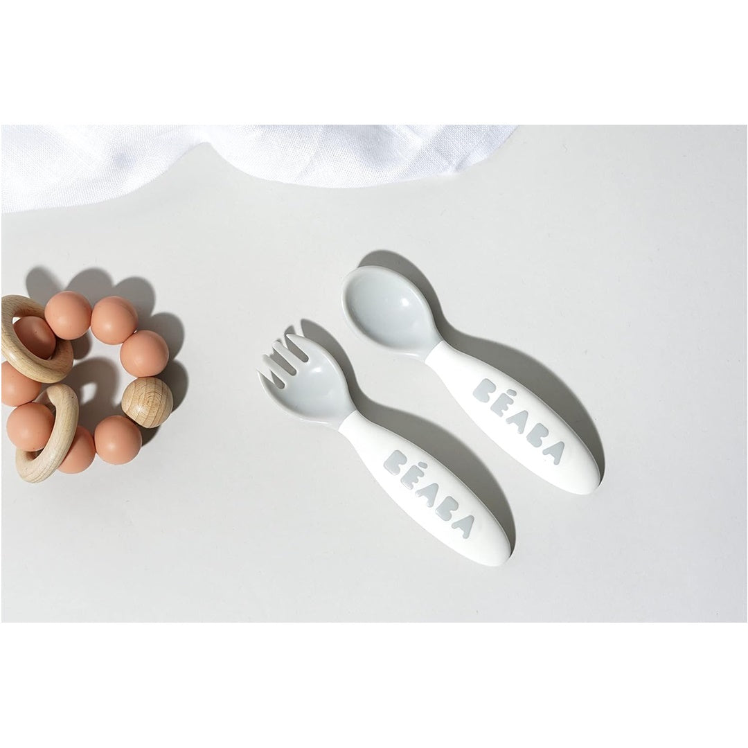 Beaba Baby 2ª Etapa Talheres Ergonômicos para Bebês, Conjunto de 10 (6 Colheres + 4 Garfos)