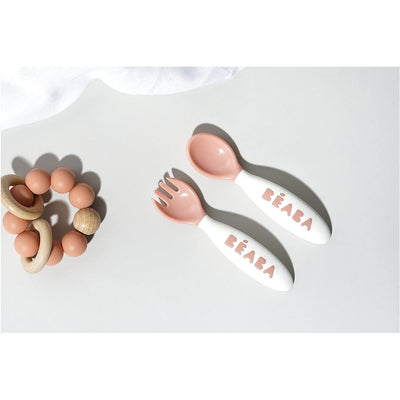 Beaba Baby 2ª Etapa Talheres Ergonômicos para Bebês, Conjunto de 10 (6 Colheres + 4 Garfos)