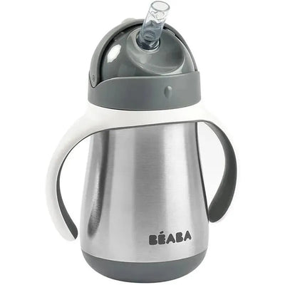 Beaba - Copo com Canudinho em Palha Inox, Carvão