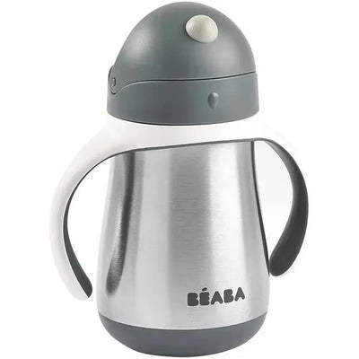 Beaba - Copo com Canudinho em Palha Inox, Carvão