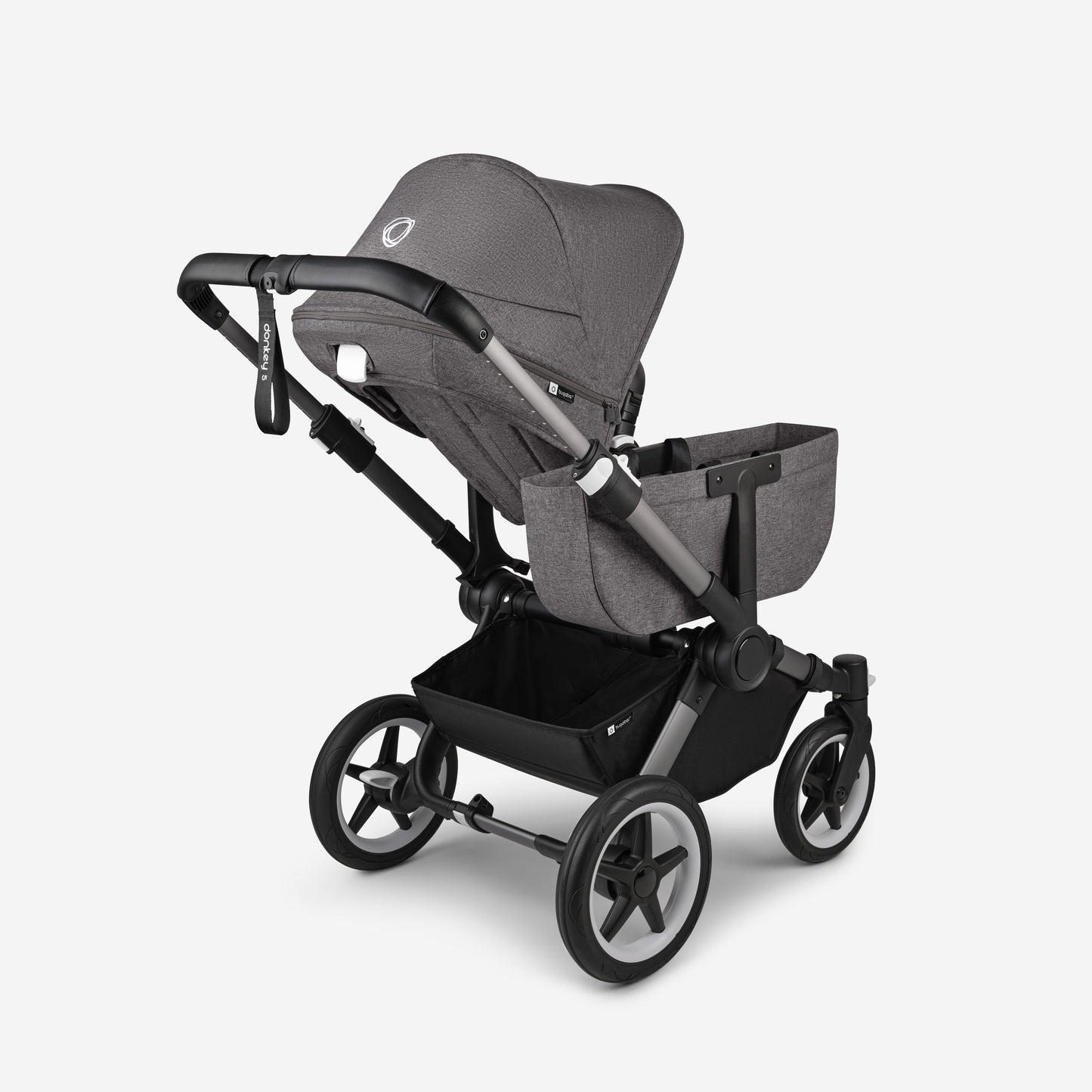 Bugaboo Donkey 5 Mono Bassinet and Seat - All Grey Melange/Graphite Chassis