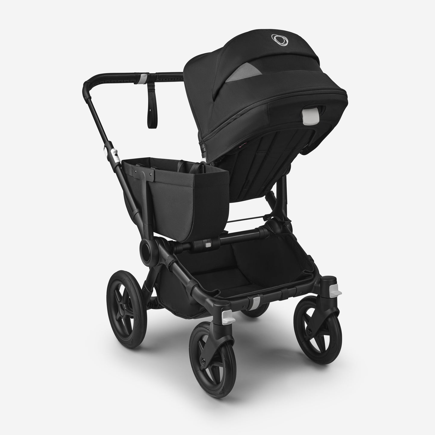 Bugaboo Donkey 5 Mono berço e assento para carrinho - Capota solar preta meia-noite, tecidos pretos meia-noite, chassi preto