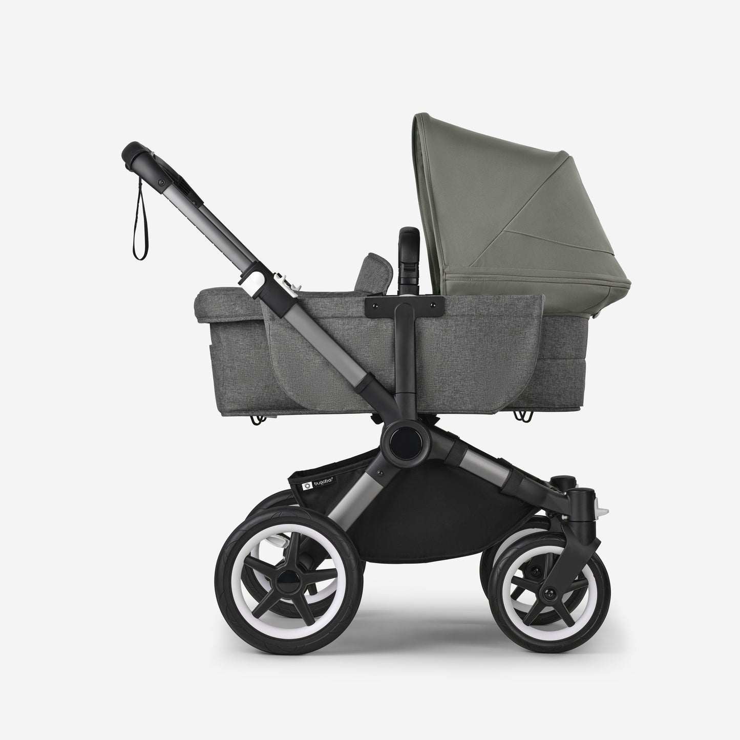 Bugaboo Donkey 5 Mono Bassinet and Seat - Forest Green/Grey Melange/Graphite Chassis