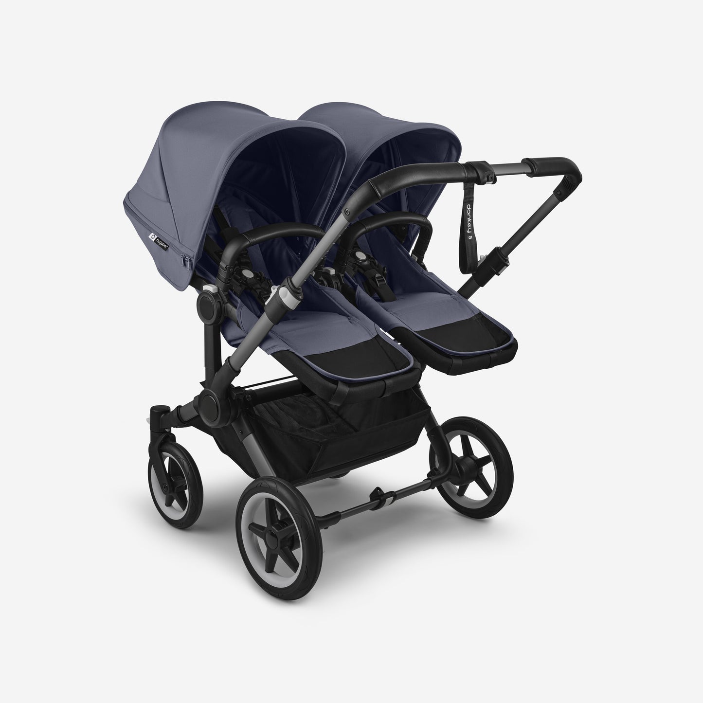 Bugaboo Donkey 5 Twin Bassinet And Stroller - All Stormy Blue/Graphite Chassis