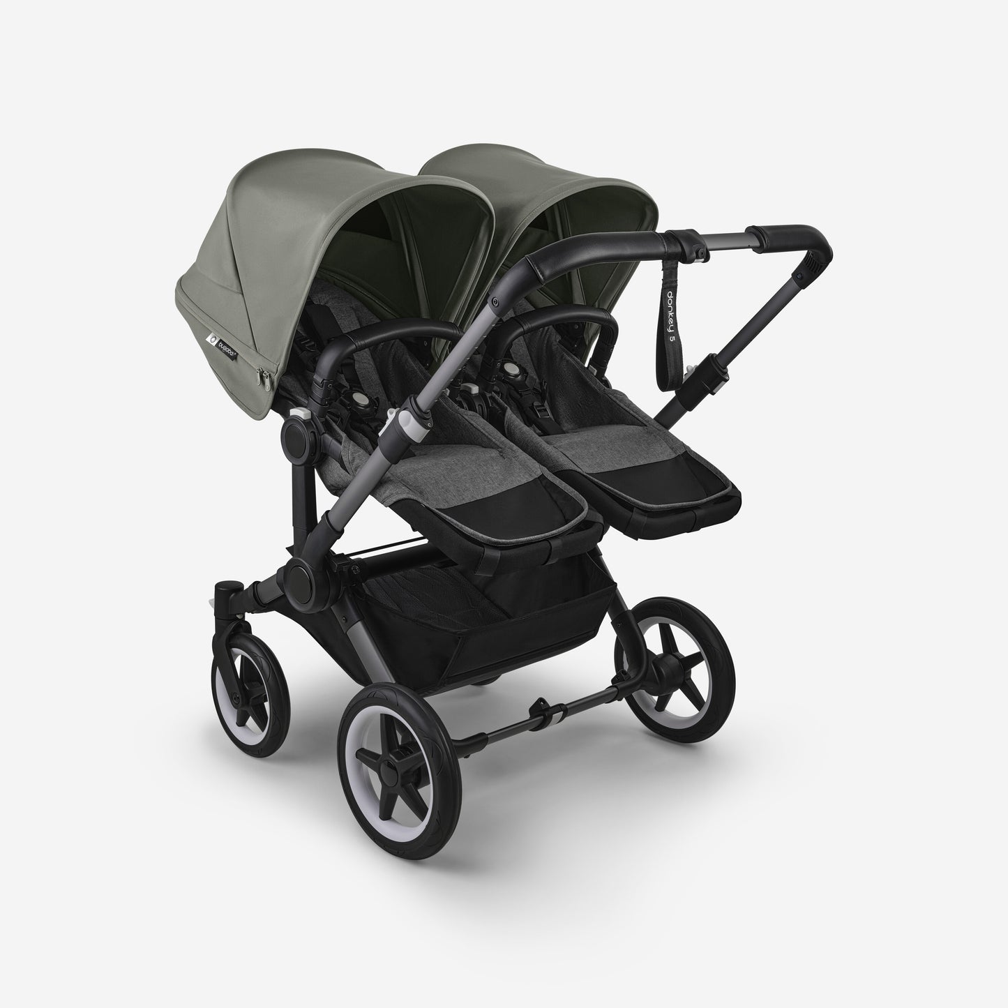 Bugaboo Donkey 5 Twin Bassinet And Stroller - Forest Green/Graphite Chassis