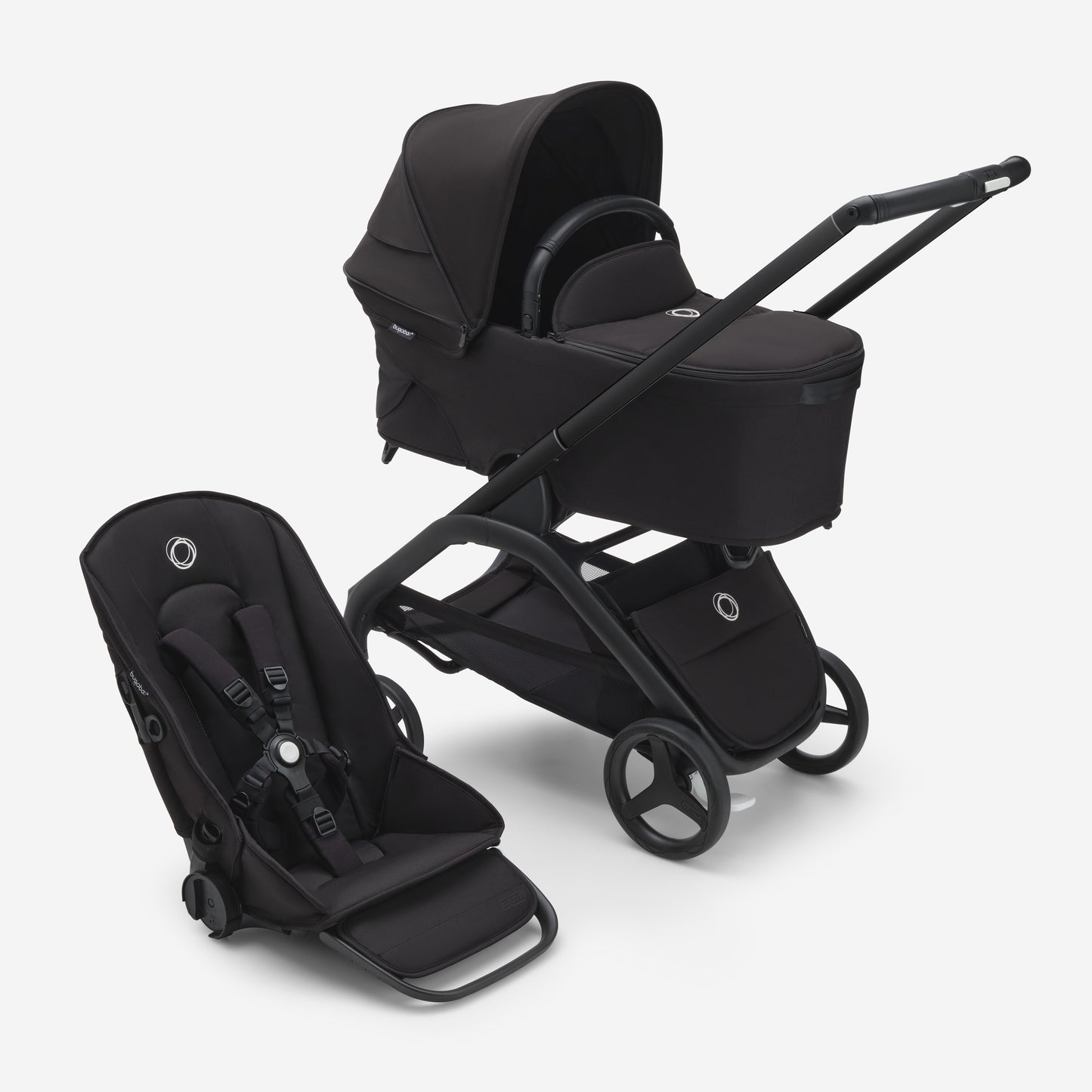 Bugaboo Dragonfly Stroller & Bassinet - Midnight Black/Frame Black