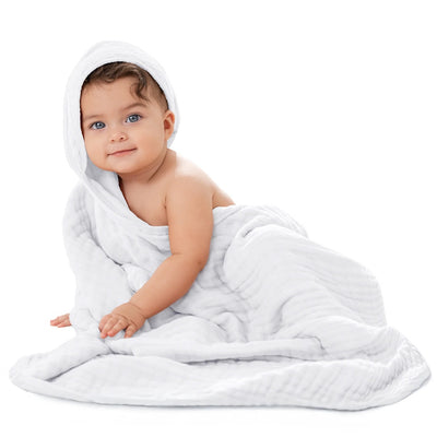 Comfy Cubs Baby Hooded Towels 2 Pack - White