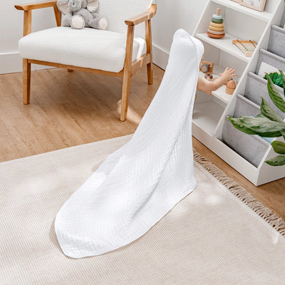 Comfy Cubs Hooded Baby Towel 2 pack 100% Muslin Cotton - White