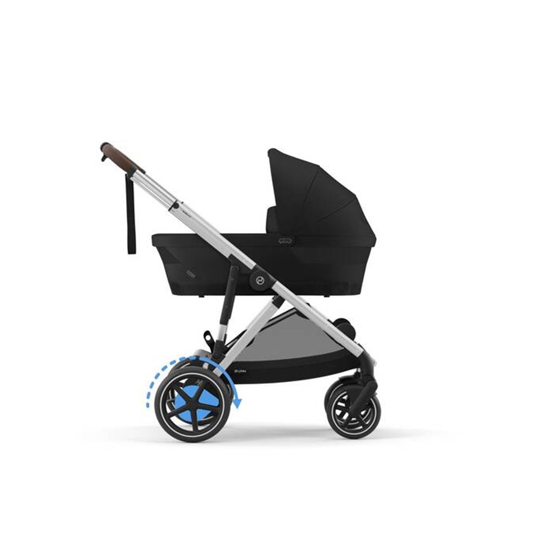 Cybex - Carrinho de passeio simples a duplo Gazelle S 2, moldura prateada/preto lua