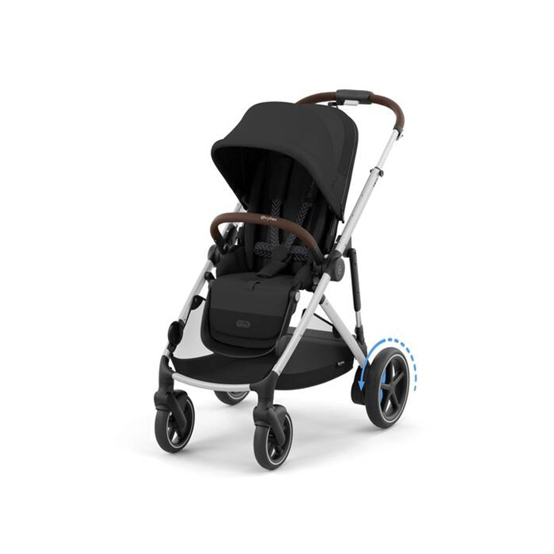 Cybex - Carrinho de passeio simples a duplo Gazelle S 2, moldura prateada/preto lua