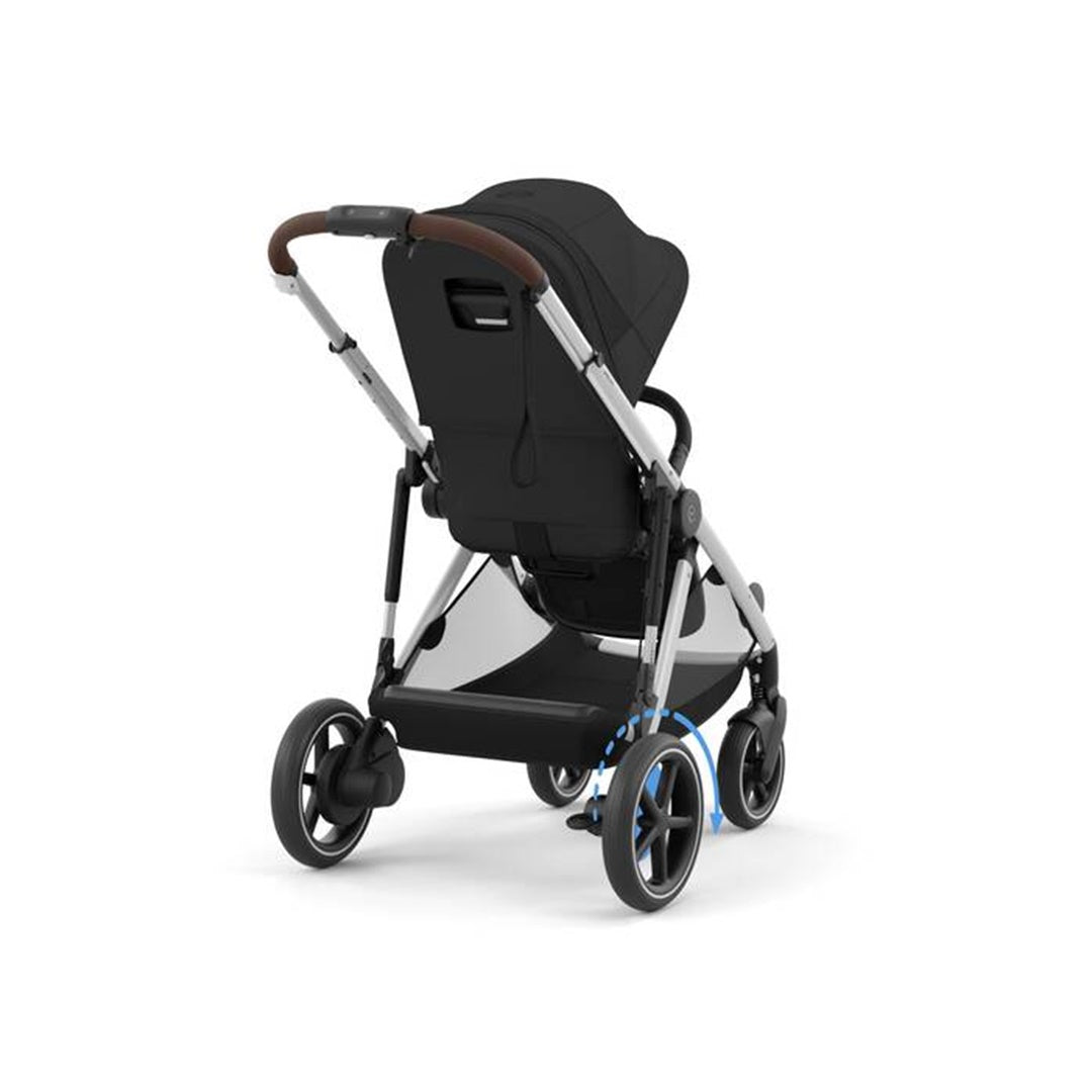 Cybex - Carrinho de passeio simples a duplo Gazelle S 2, moldura prateada/preto lua