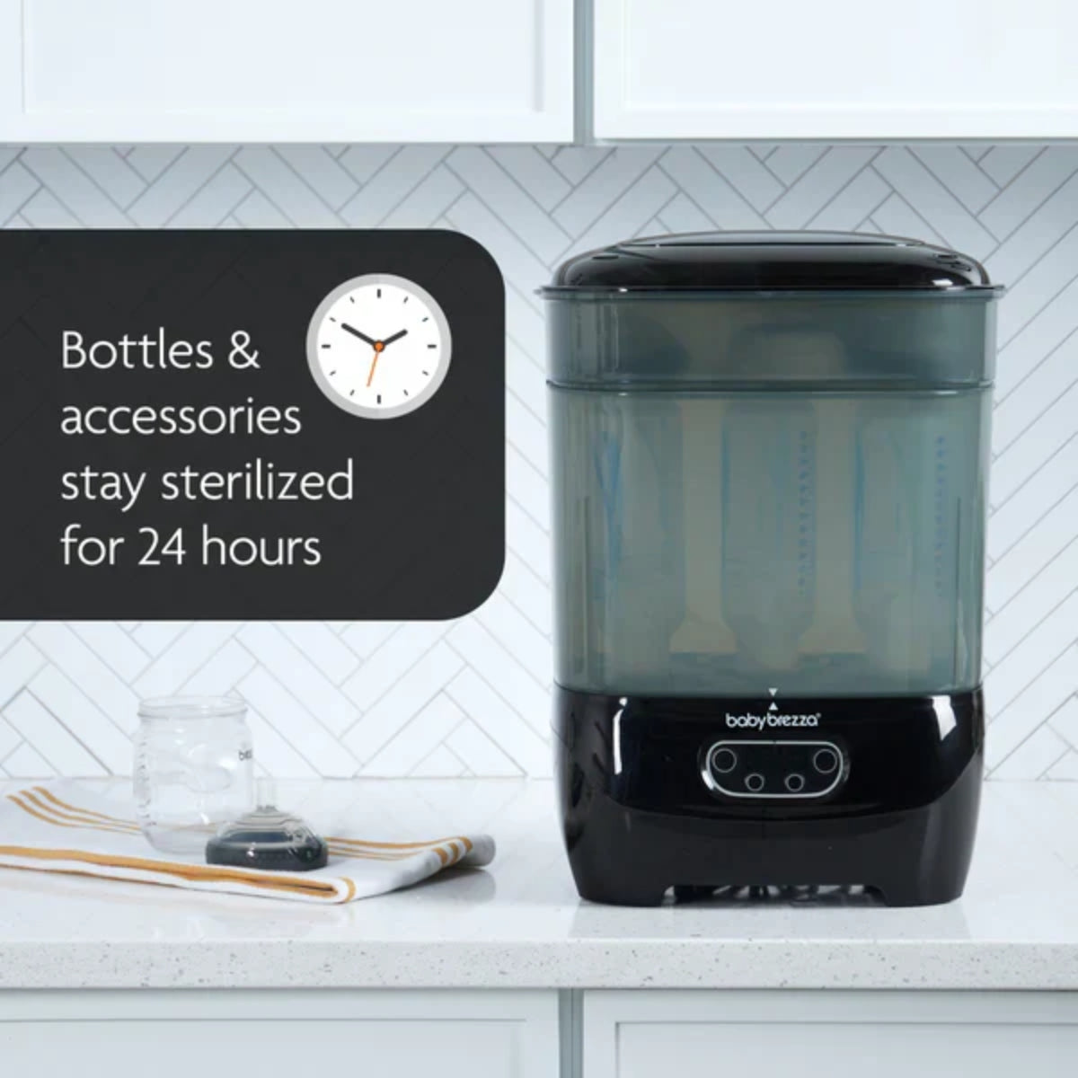 Baby Brezza One Step Baby Bottle Sterilizer and Dryer Advanced Black