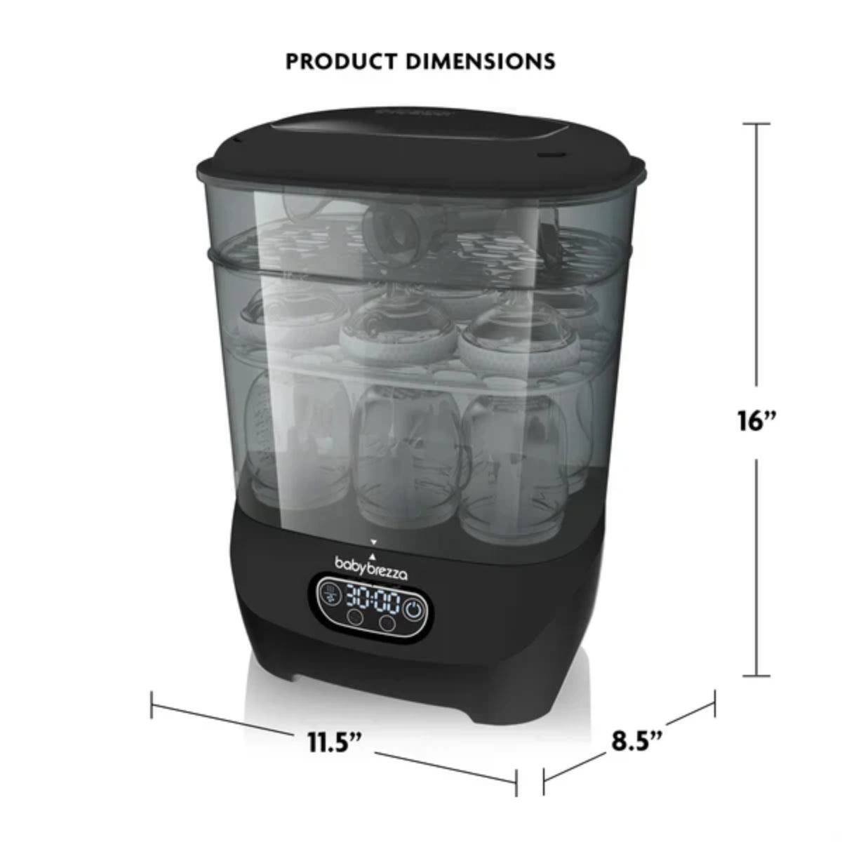 Baby Brezza One Step Baby Bottle Sterilizer and Dryer Advanced Black