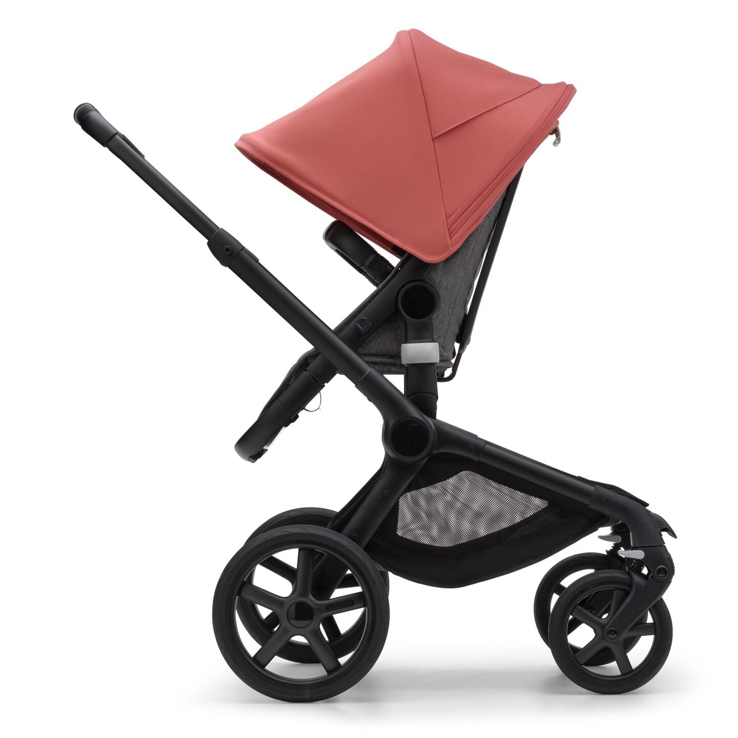 Bugaboo Fox 5 Bassinet & Seat Stroller - Black Chassis-Sunrise Red/Grey Mélange - Luna Baby Store Miami