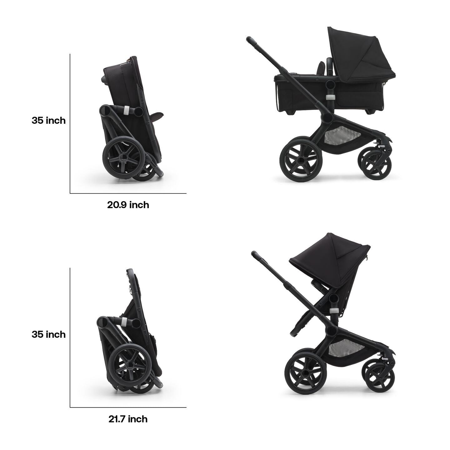 Bugaboo Fox 5 Bassinet & Seat Stroller - Black Chassis-Sunrise Red/Grey Mélange - Luna Baby Store Miami