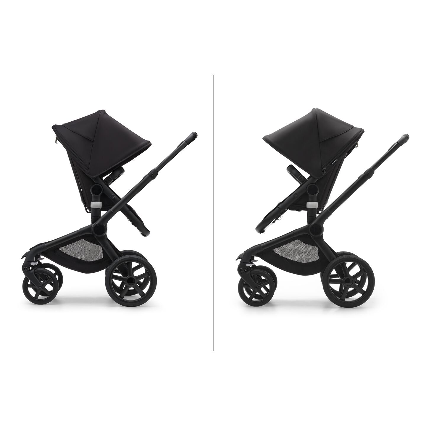 Bugaboo Fox 5 Bassinet & Seat Stroller - Black Chassis-Sunrise Red/Grey Mélange - Luna Baby Store Miami