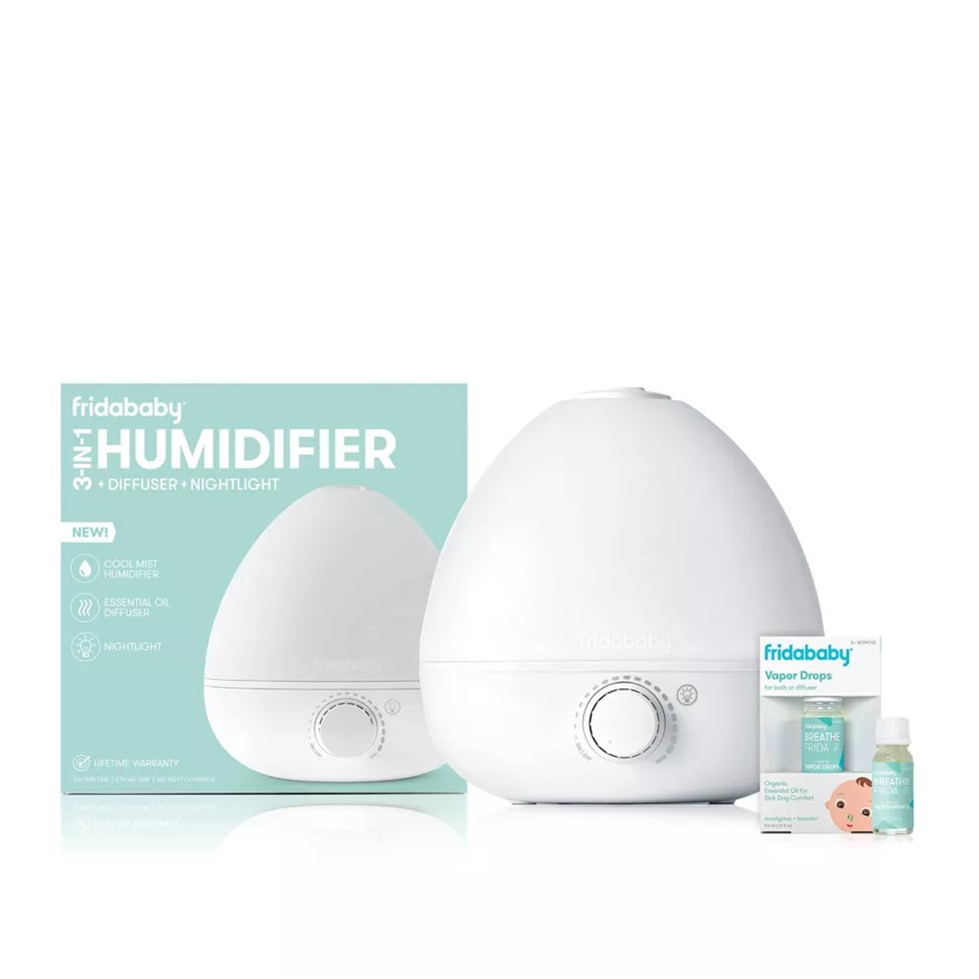 Fridababy - Umidificador 3 em 1 com difusor e luz noturna, branco