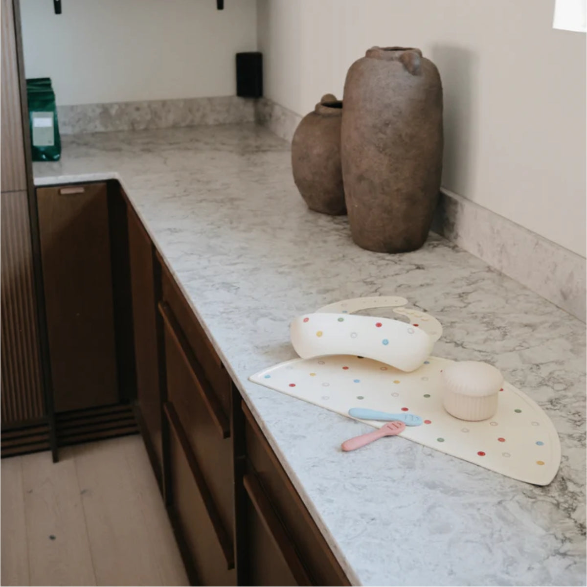 Mushie First Feeding Baby Spoons 2-Pack - Powder Blue/Shifting Sand