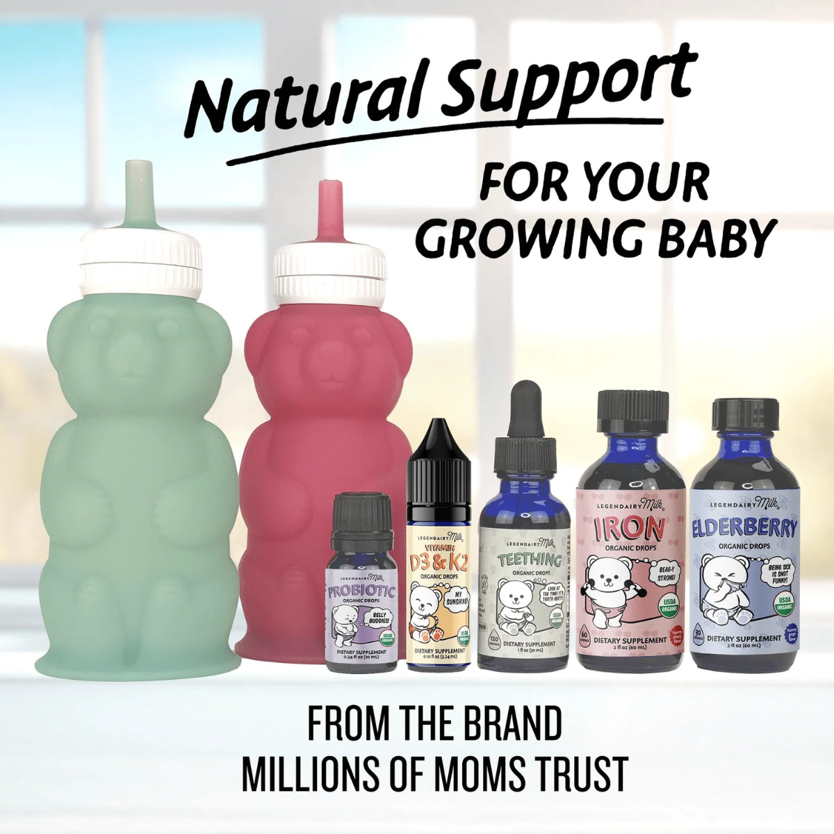 Suplemento de Ferro Orgânico Infantil Legendairy Milk com Vitamina C