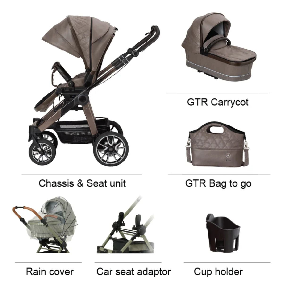 Carrinho De Bebê Travel Sistem Mercedes-Benz Avantgarde GTX Truffle