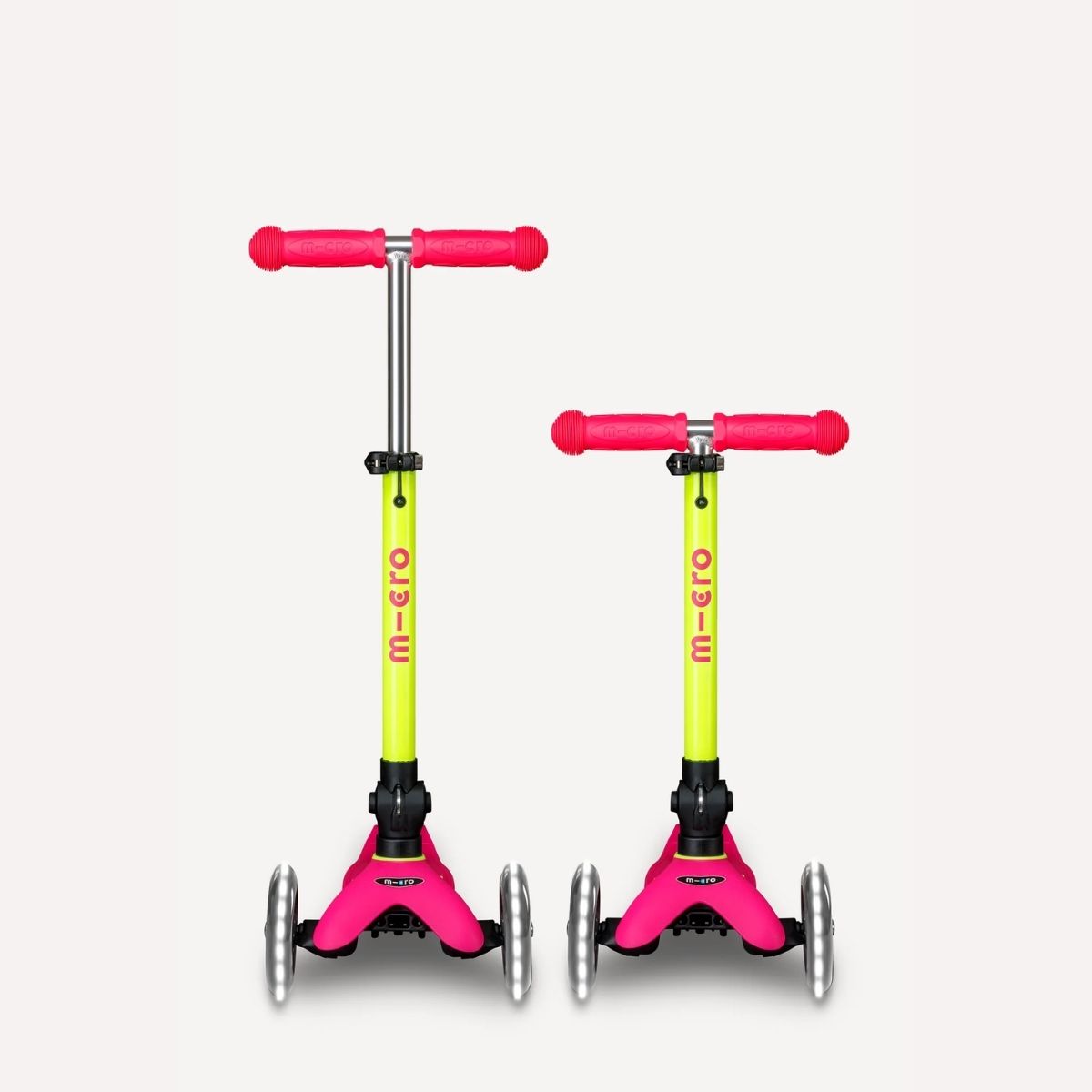 Patinete Infantil Micro Mini Foldable LED Neon Flamingo Pink/Yellow