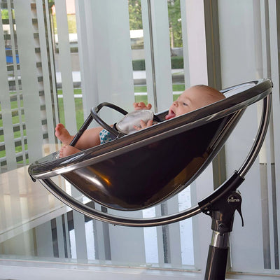 Cadeira De Alimentação Infantil Mima Moon Preta & Caramelo