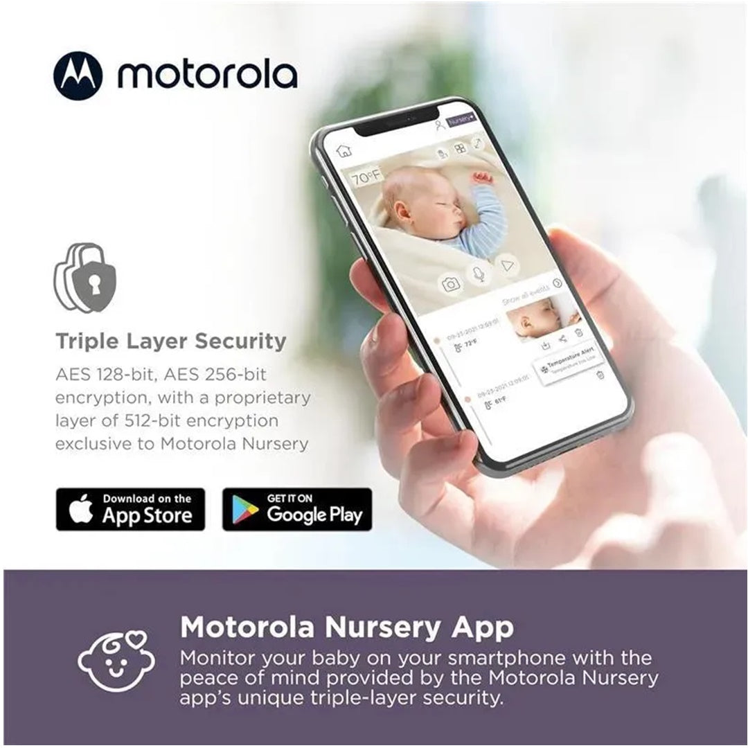 Motorola - Monitor de bebê VM85 Indoor WiFi Vídeo com câmera e luz ambiente