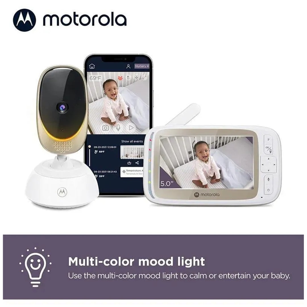 Motorola - Monitor de bebê VM85 Indoor WiFi Vídeo com câmera e luz ambiente