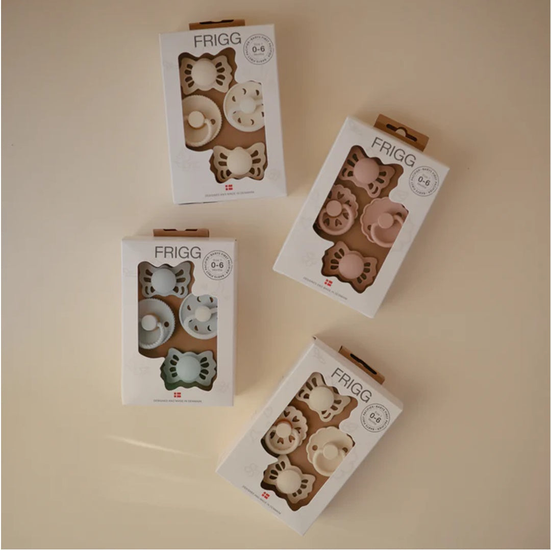Kit De Chupetas Frigg Floral Heart Mushie 4 Peças 0-6M Cream