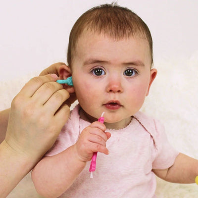 Oogiebear Infant Nose & Ear Cleaner Two Pack - Raspberry/Sea Foam with Case