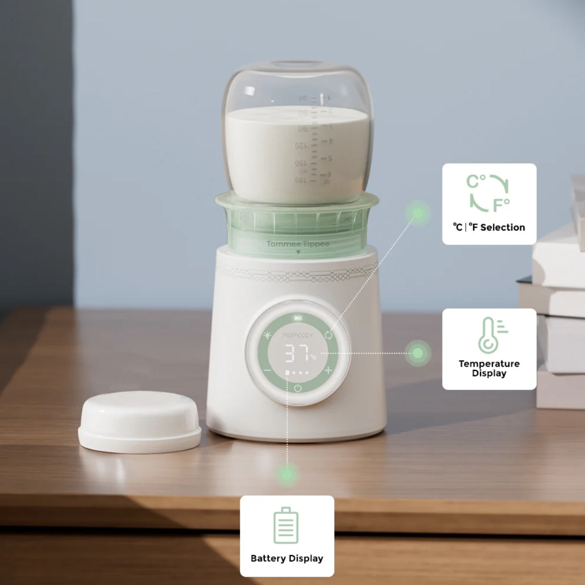 Momcozy - Cordless Portable Baby Bottle Warmer for Travel