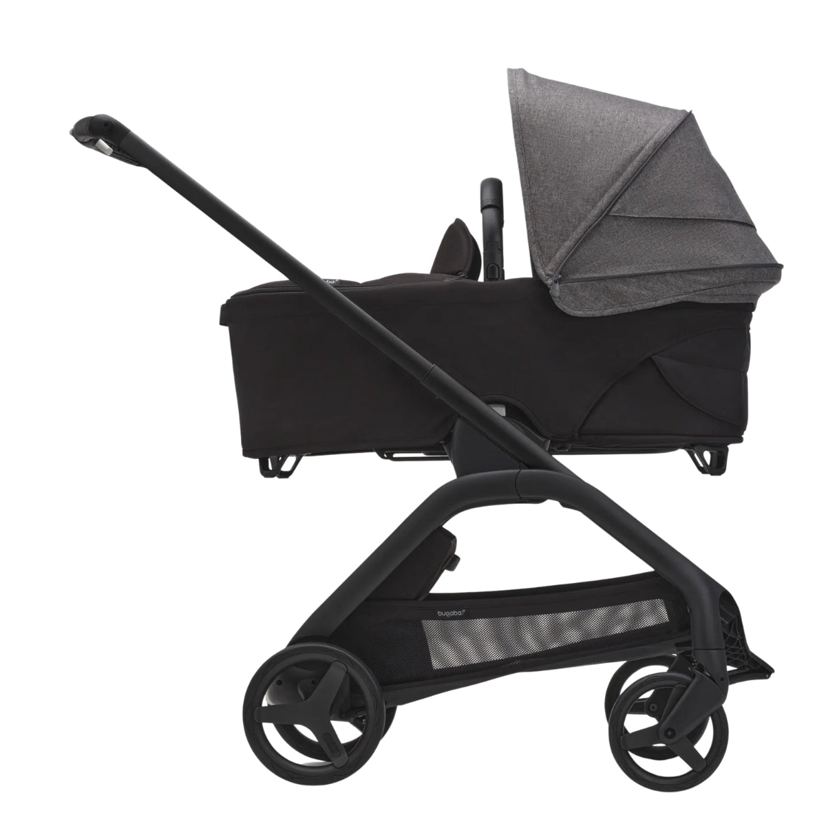 Bugaboo Dragonfly Berço e Assento Para Carrinho - Black/Black/Canopy Grey Melange